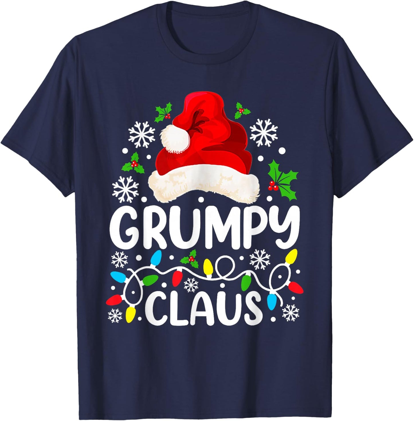 Grumpy Claus Funny Christmas Family Matching Grandpa T-Shirt - T-Shirt | Navy