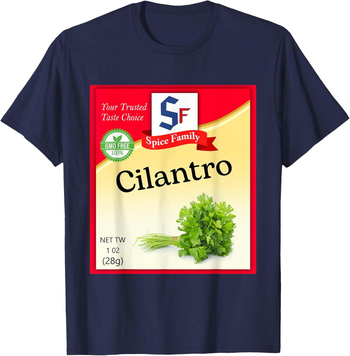 Cilantro Condiment Costume Holiday Spice Costumes T-Shirt - T-Shirt | Navy