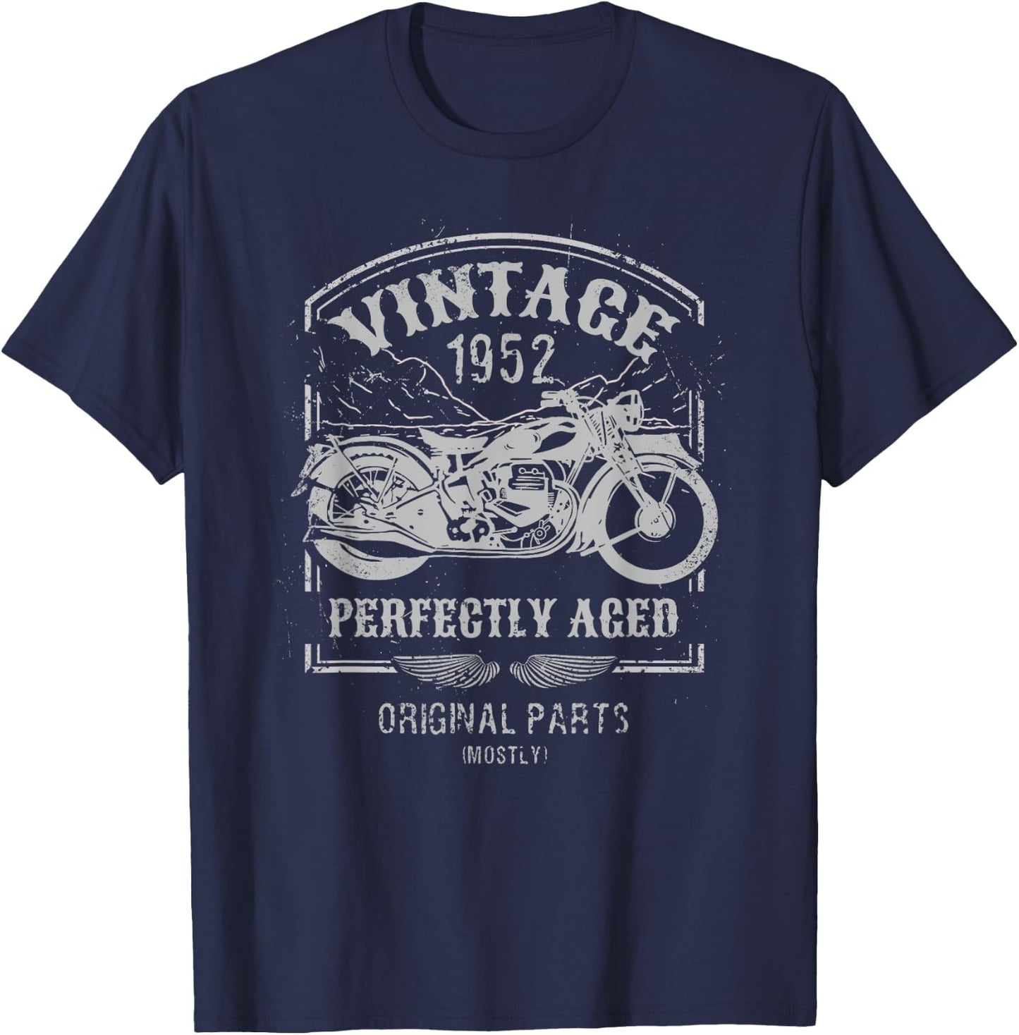 Vintage born in 1952 Motorcycle, bikers riders Classic T-Shirt - T-Shirt | Navy