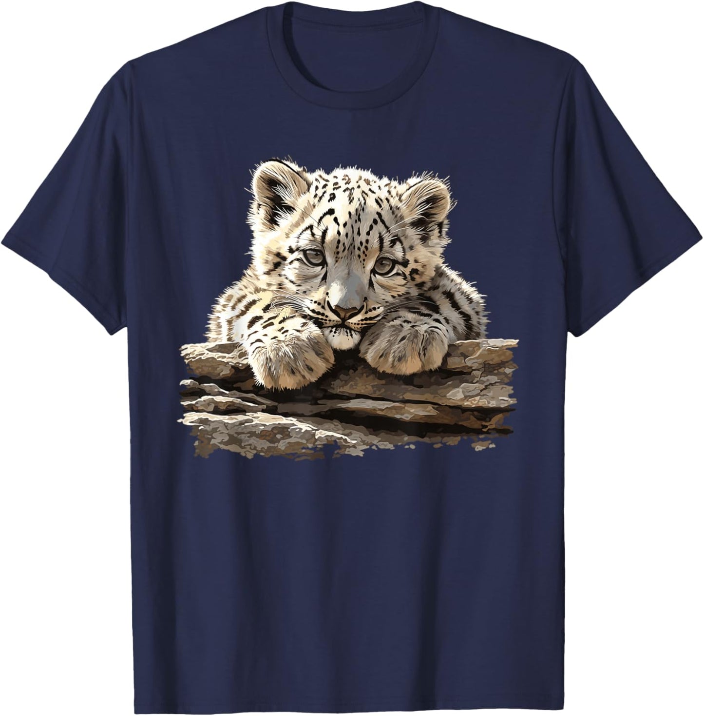 Snow Leopards Lovers Snow Leopard T-Shirt - T-Shirt | Navy