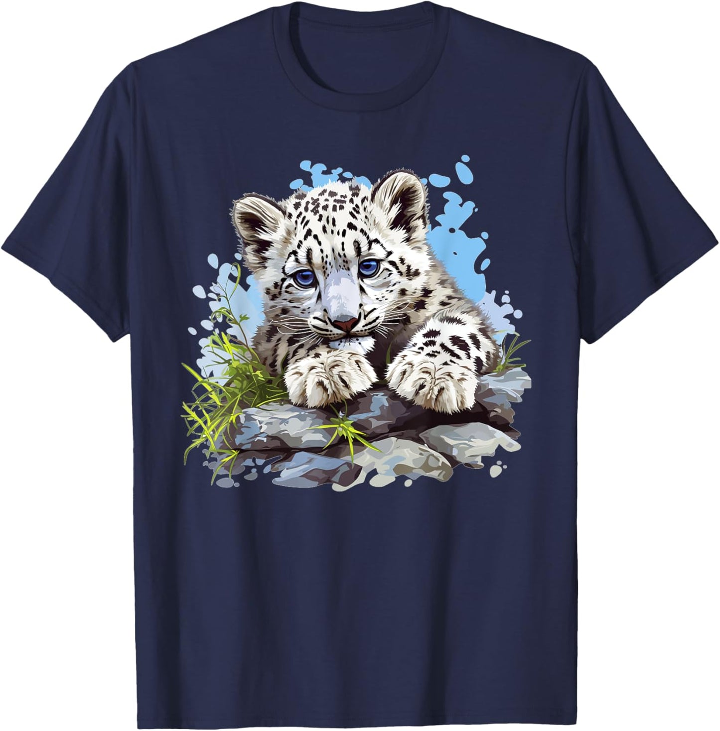 Snow Leopards Lovers Snow Leopard T-Shirt - T-Shirt | Navy
