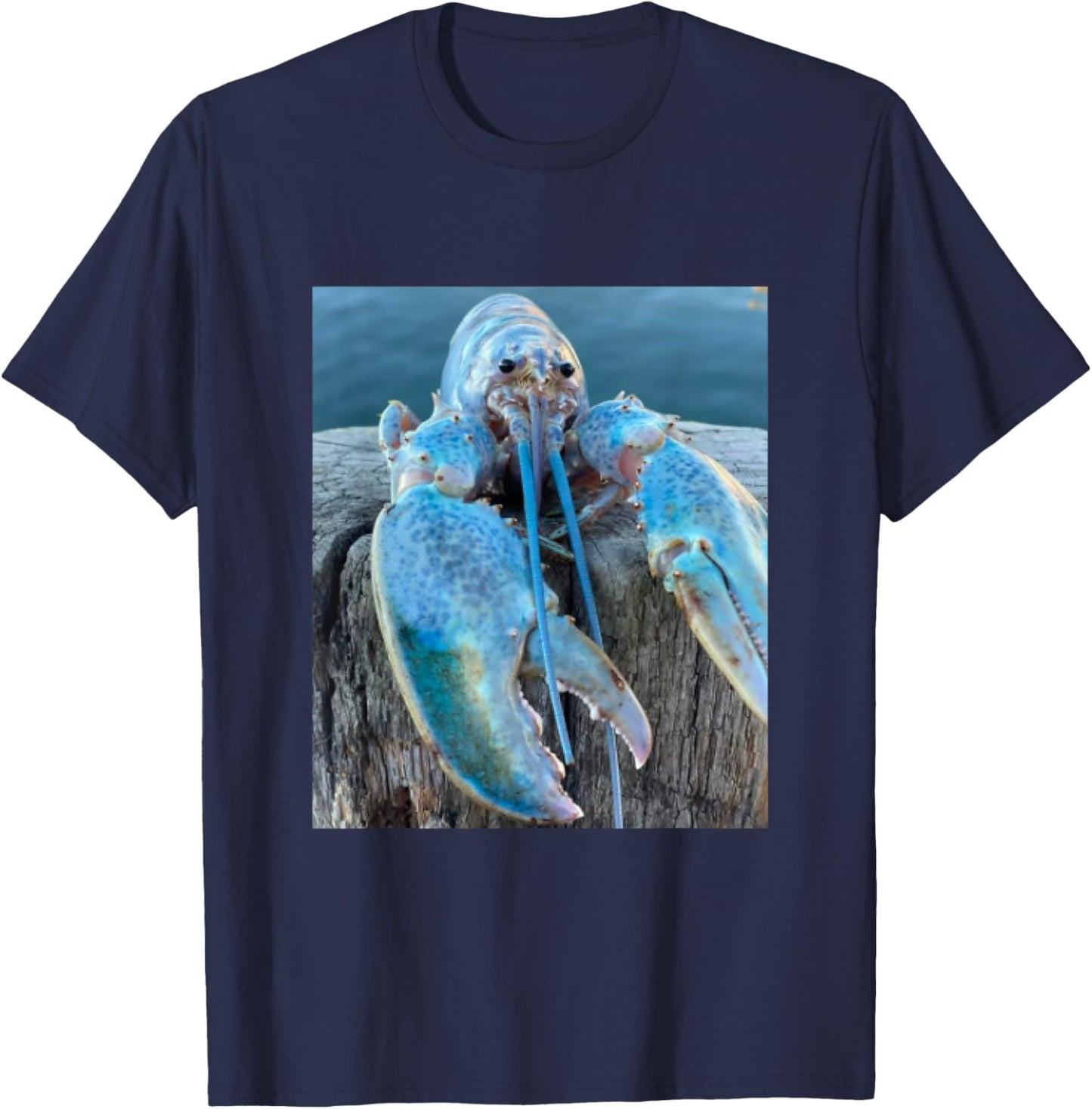Funny Jumpscare Lobster Meme Blue Crustacean T-Shirt - T-Shirt | Navy