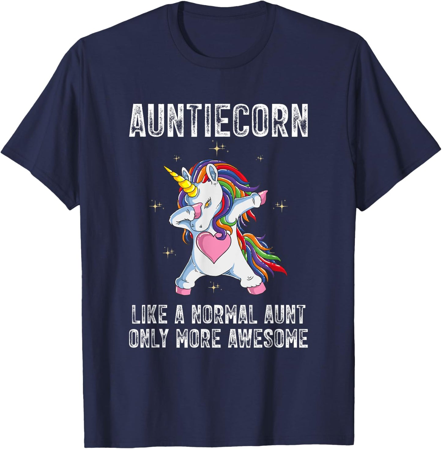 Auntiecorn Dabbing Unicorn Mother's Day 2023 Auntie Awesome T-Shirt - T-Shirt | Navy