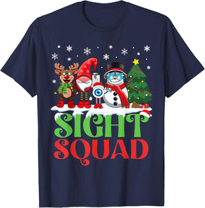 Sight Squad Reindeer Gnome Santa Funny Christmas Optometrist T-Shirt - T-Shirt | Navy