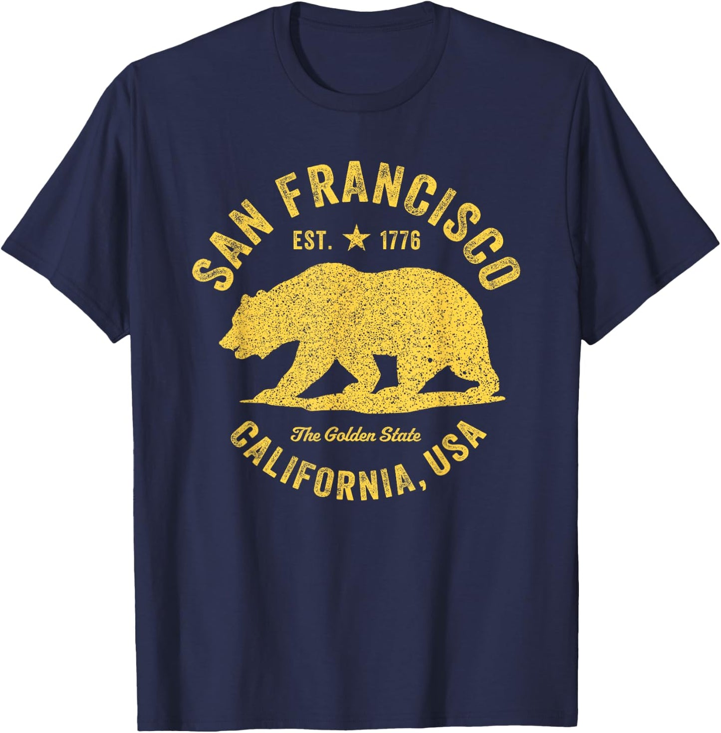 Vintage San Francisco Retro California Bear Travel Souvenir T-Shirt - T-Shirt | Navy
