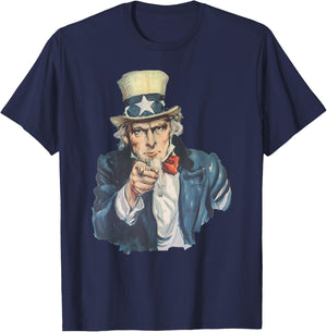 Uncle Sam USA Pride Iconic American Design T-Shirt - T-Shirt | Navy