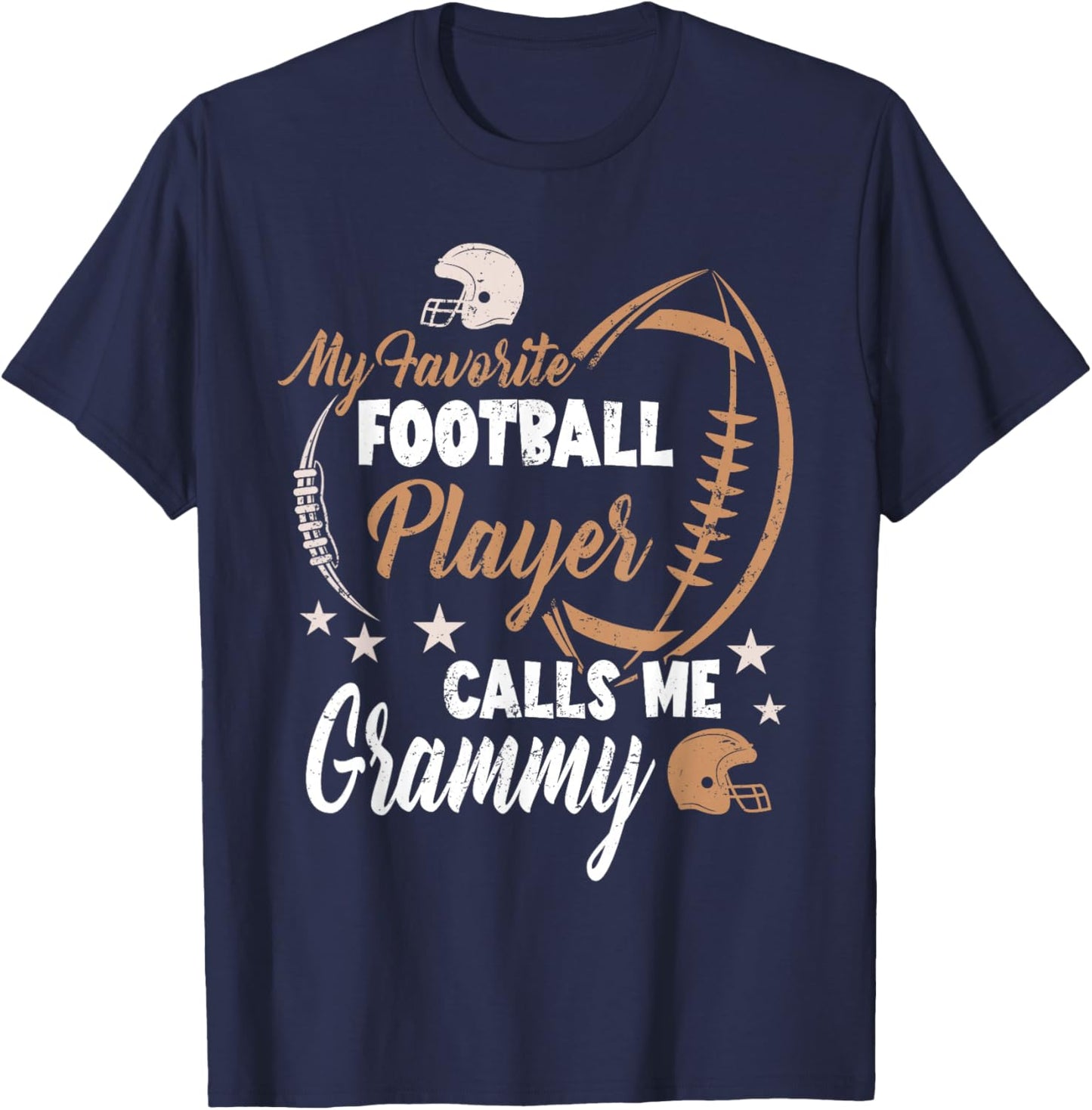 My Favorite Football Player Calls Me Grammy Family Matching T-Shirt - T-Shirt | Navy