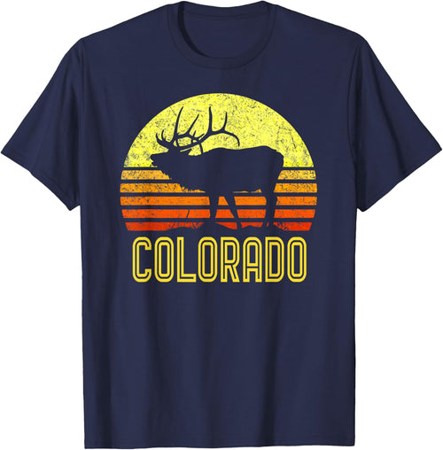 Colorado Elk Hunter Dad Vintage Retro Sun Bow Hunting Gift