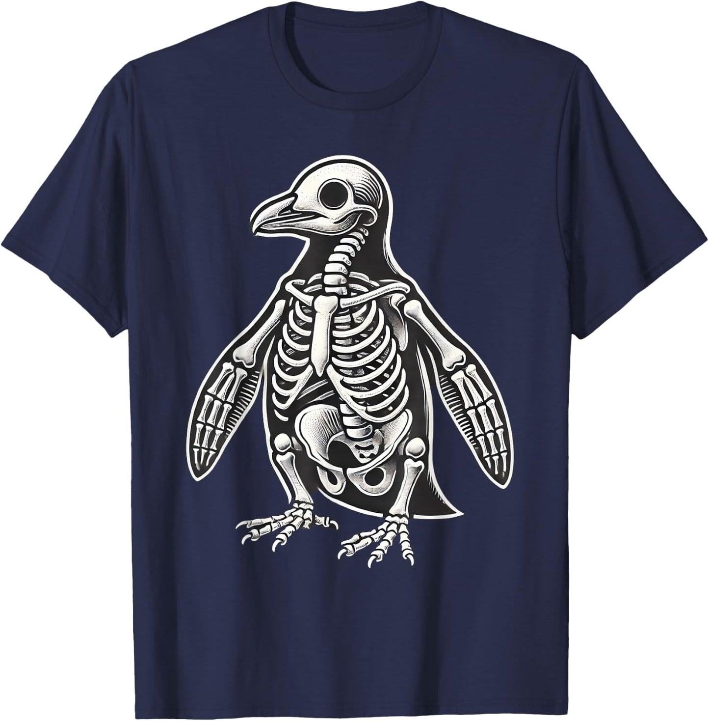 Penguin Skeleton Halloween T-Shirt - T-Shirt | Navy
