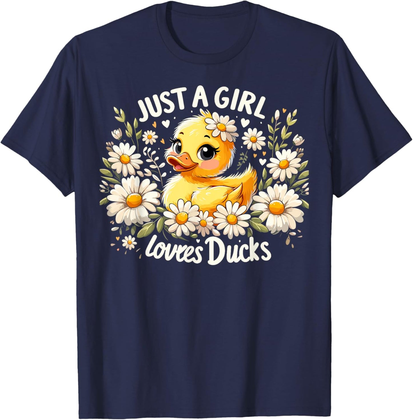 Just A Girl Who Loves Ducks Cute Duck T-Shirt - T-Shirt | Navy