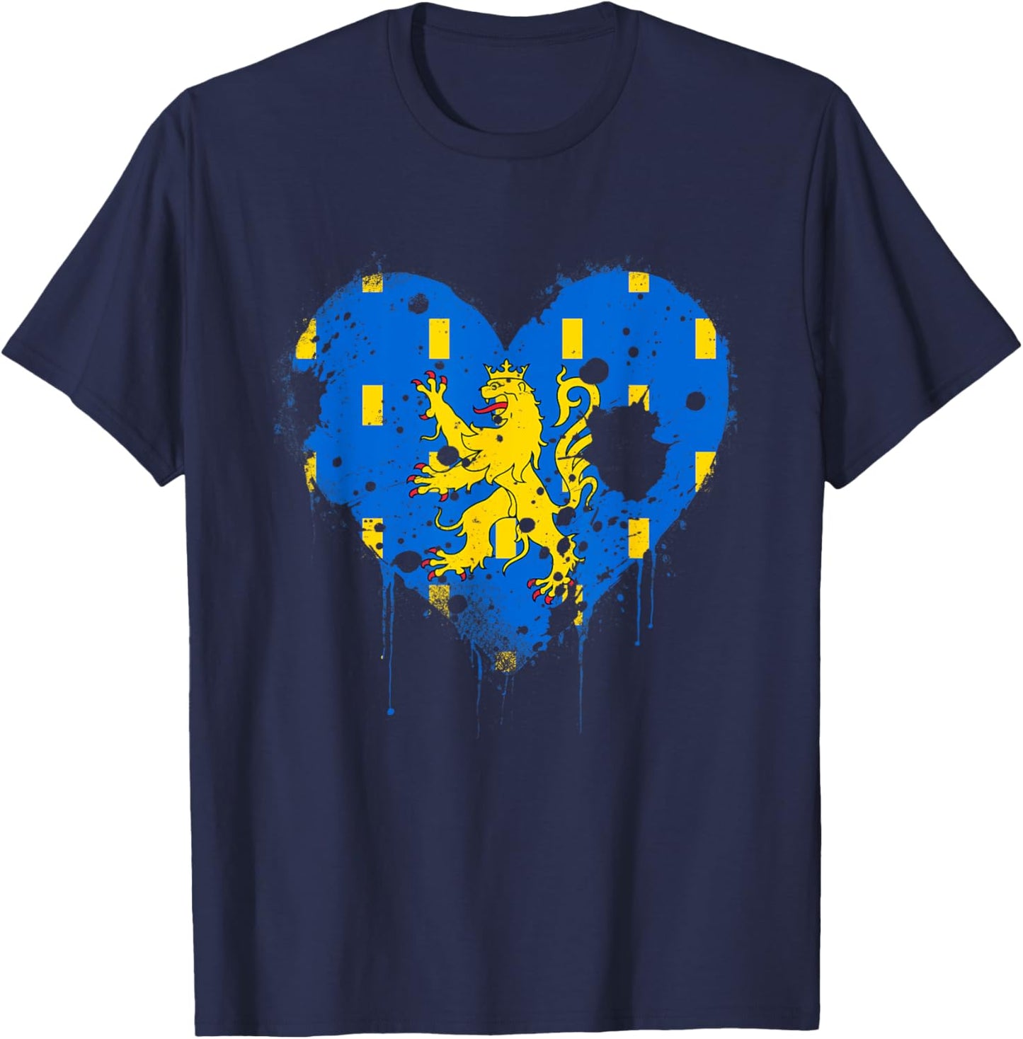 Vintage Franche-Comté Flag Gift Franc-Comtois T-Shirt - T-Shirt | Navy