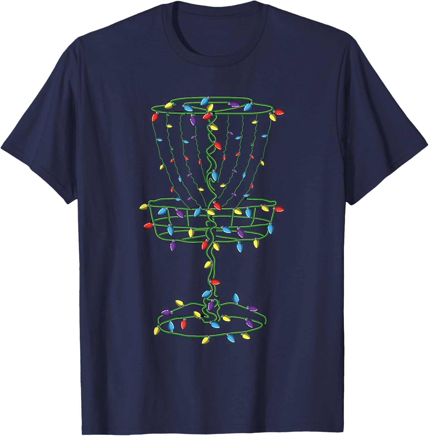 Disc Golf Basket Cool Disc Golf Frisbee Golfer Xmas Gift T-Shirt - T-Shirt | Navy