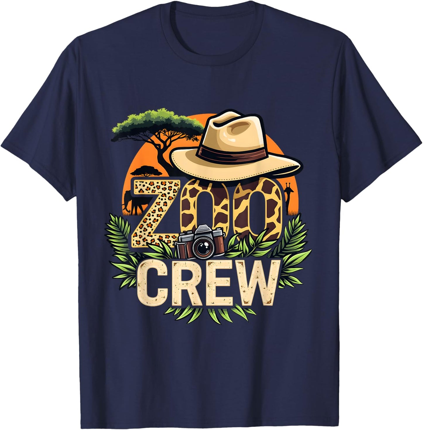 Zoo Crew Wildlife Animal Wild Field Trip Safari Animals T-Shirt - T-Shirt | Navy