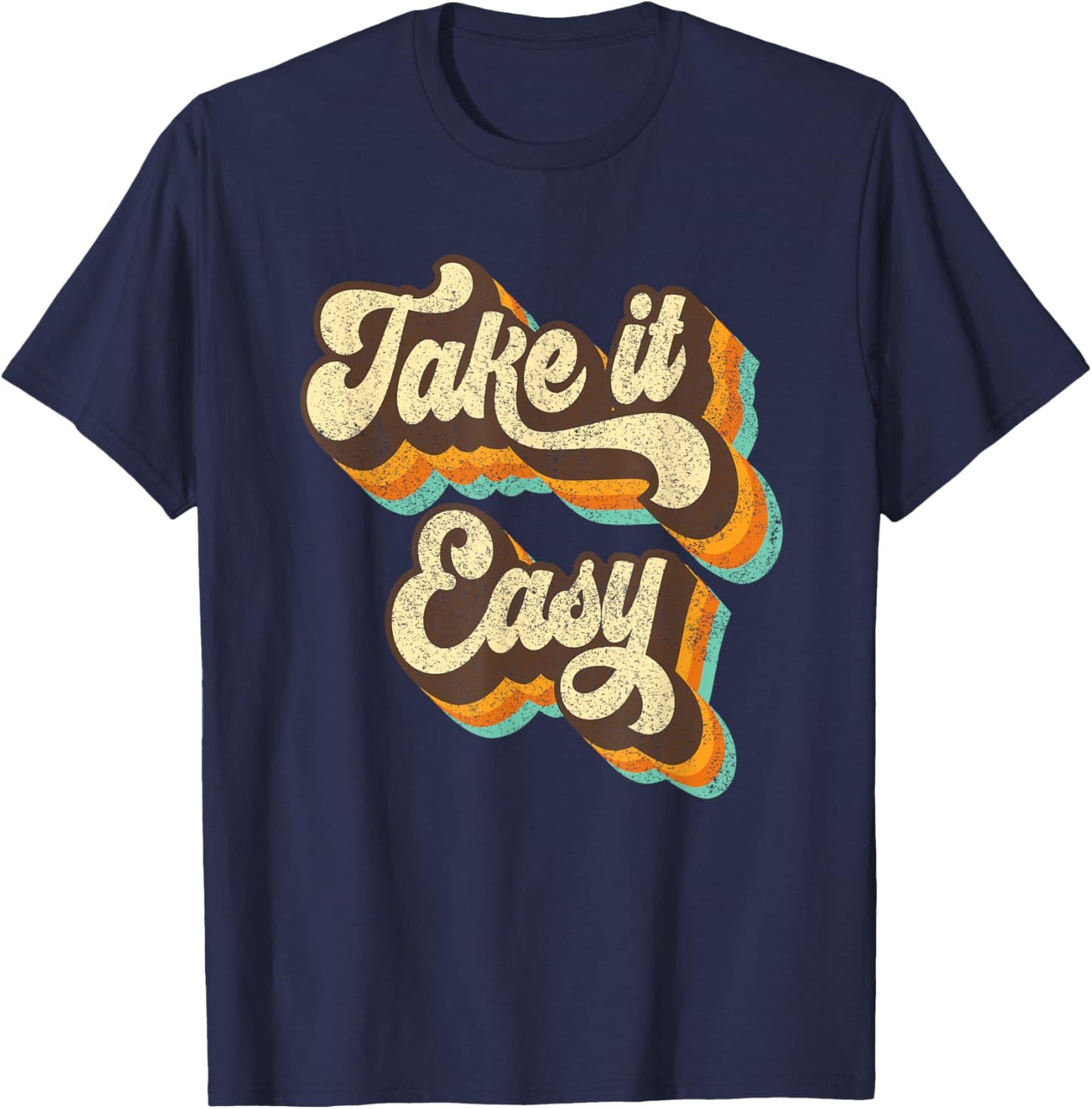 Take It Easy Retro 70s Disco Party Costume T-Shirt - T-Shirt | Navy