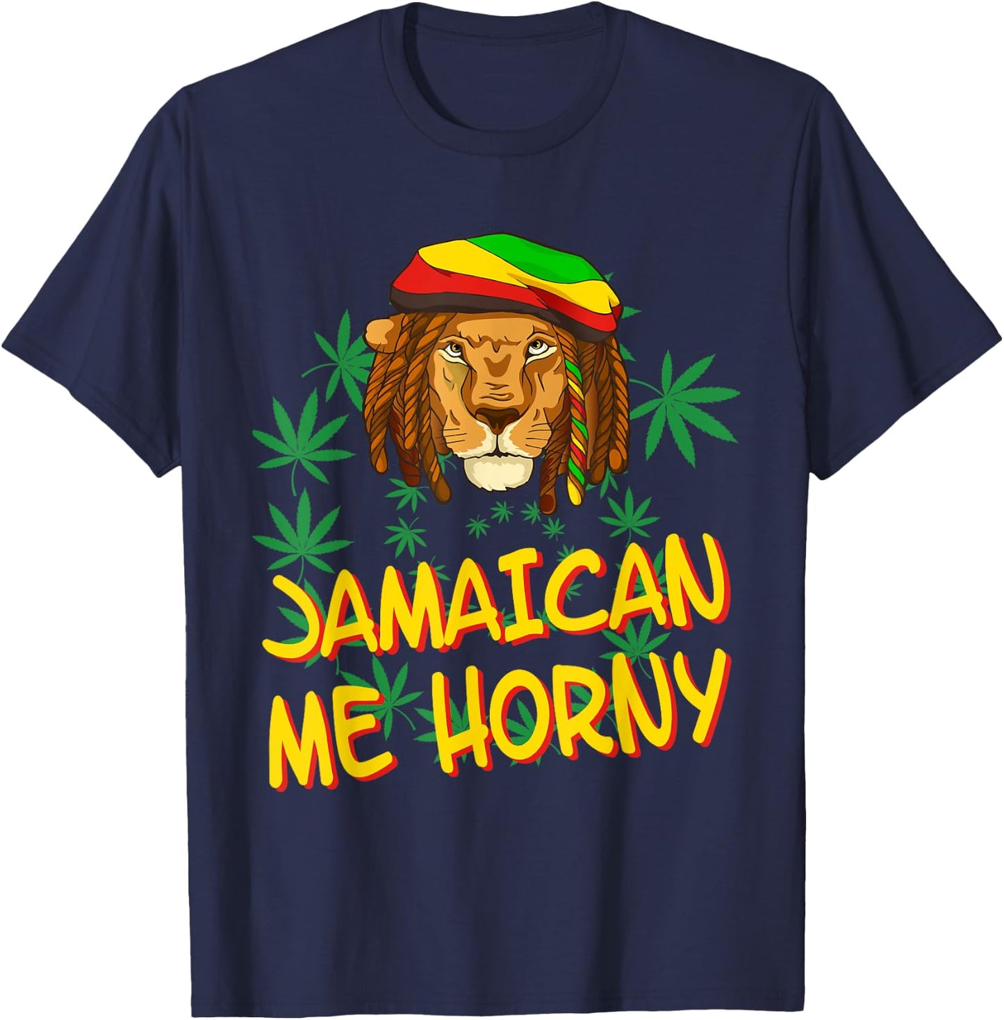 Jamaican me horny - Jamaica Flag Shirt T-Shirt - T-Shirt | Navy