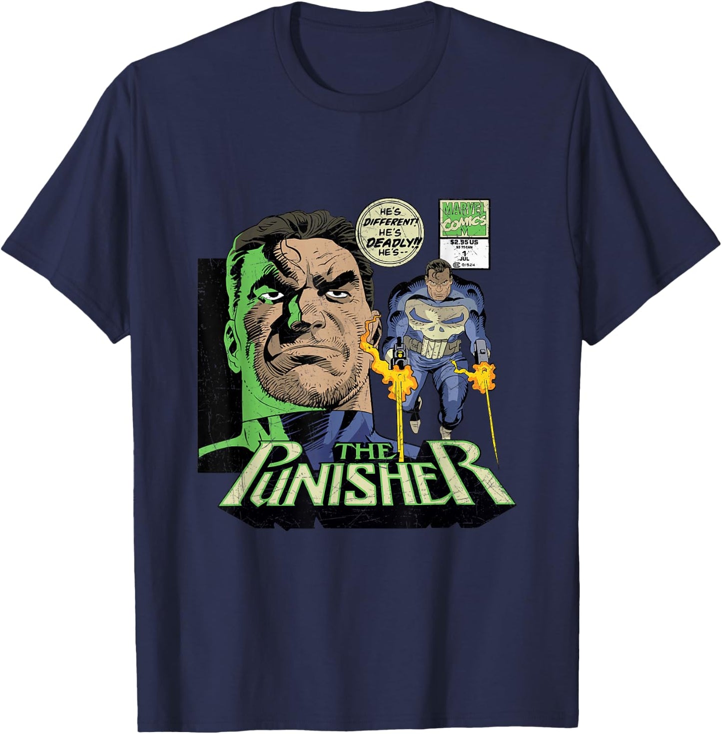 Marvel The Punisher Retro Marvel Comics T-Shirt - T-Shirt | Navy