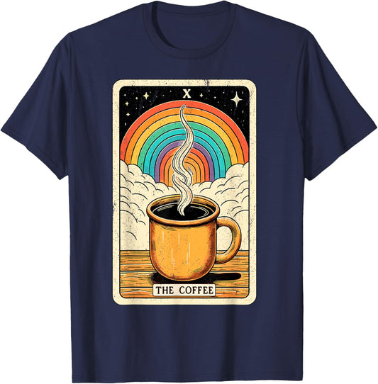 The Coffee Tarot Card Coffee Lover Funny Coffee T-Shirt - T-Shirt | Navy