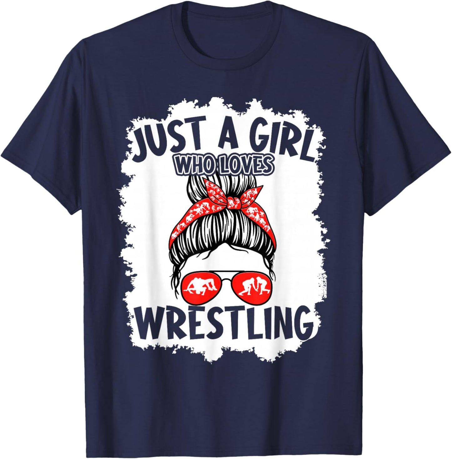 Just A Girl Who Loves Wrestling Wrestler Girls Kids T-Shirt - T-Shirt | Navy