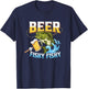 Beer Fishy Fishy Funny Bass Fishing Beer Lover Men Dad Jokes T-Shirt - T-Shirt | Navy