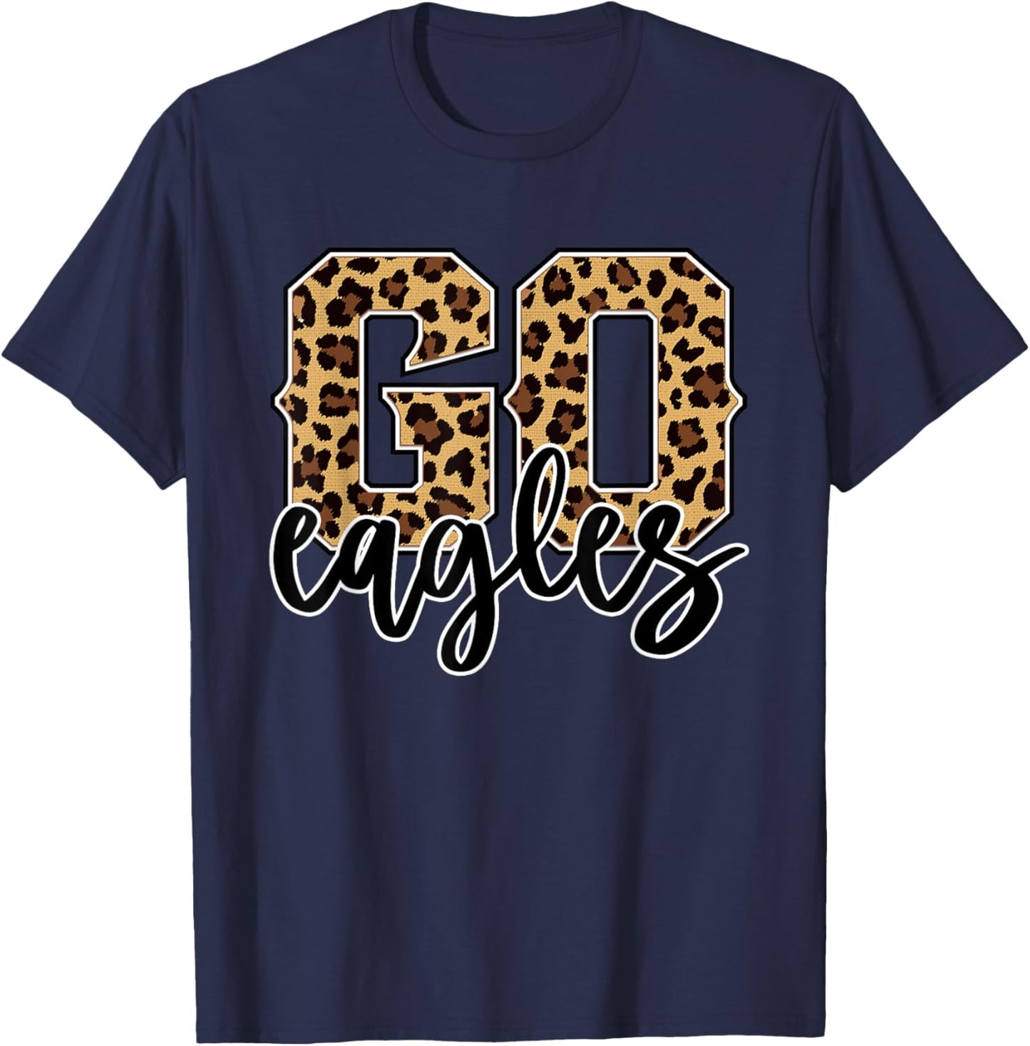 Eagles Go Eagles Leopard Print Cheetah Graphic T-Shirt - T-Shirt | Navy
