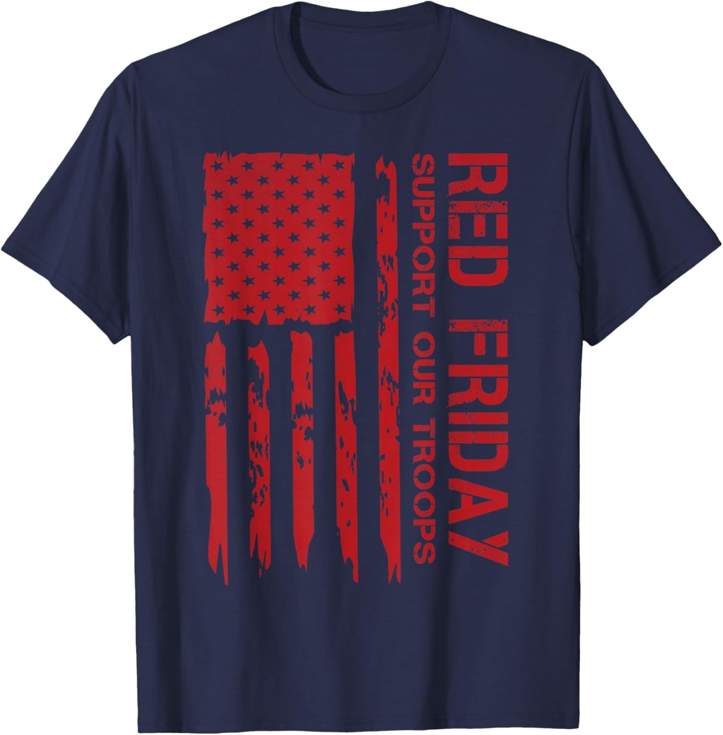 RED Friday Remember Everyone Deployed Every Friday Veterans T-Shirt - T-Shirt | Navy