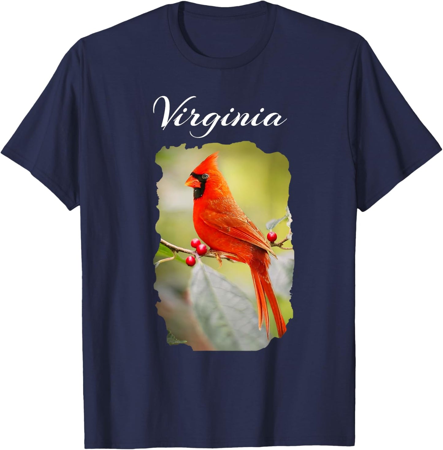 Northern Cardinal Official Virginia State Bird Travel Gift T-Shirt - T-Shirt | Navy
