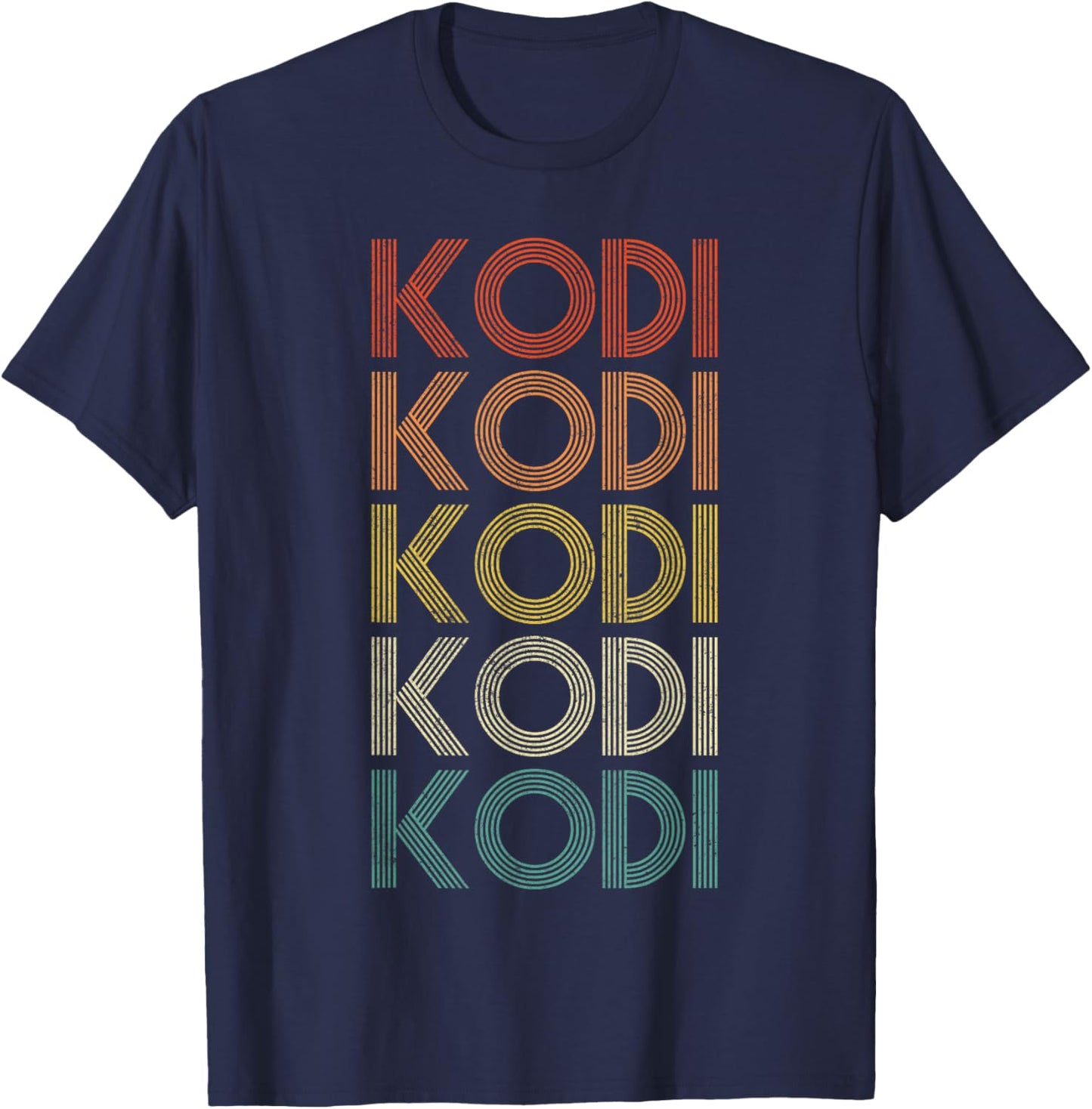Kodi - Gifts Adults Kids Black Small Retro Modern Graphic T-Shirt - T-Shirt | Navy