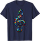 Stained Glass Window Treble Clef Art Musical Note Music T-Shirt - T-Shirt | Navy