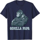 Gorilla Papa Vater und Baby Papa Father's Day T-Shirt - T-Shirt | Navy