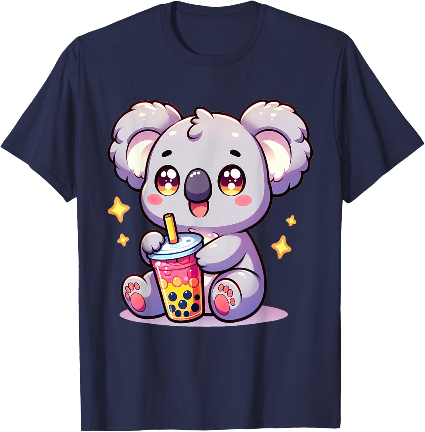 Koala Kawaii Bubble Tea Boba Milk Cute Anime T-Shirt - T-Shirt | Navy