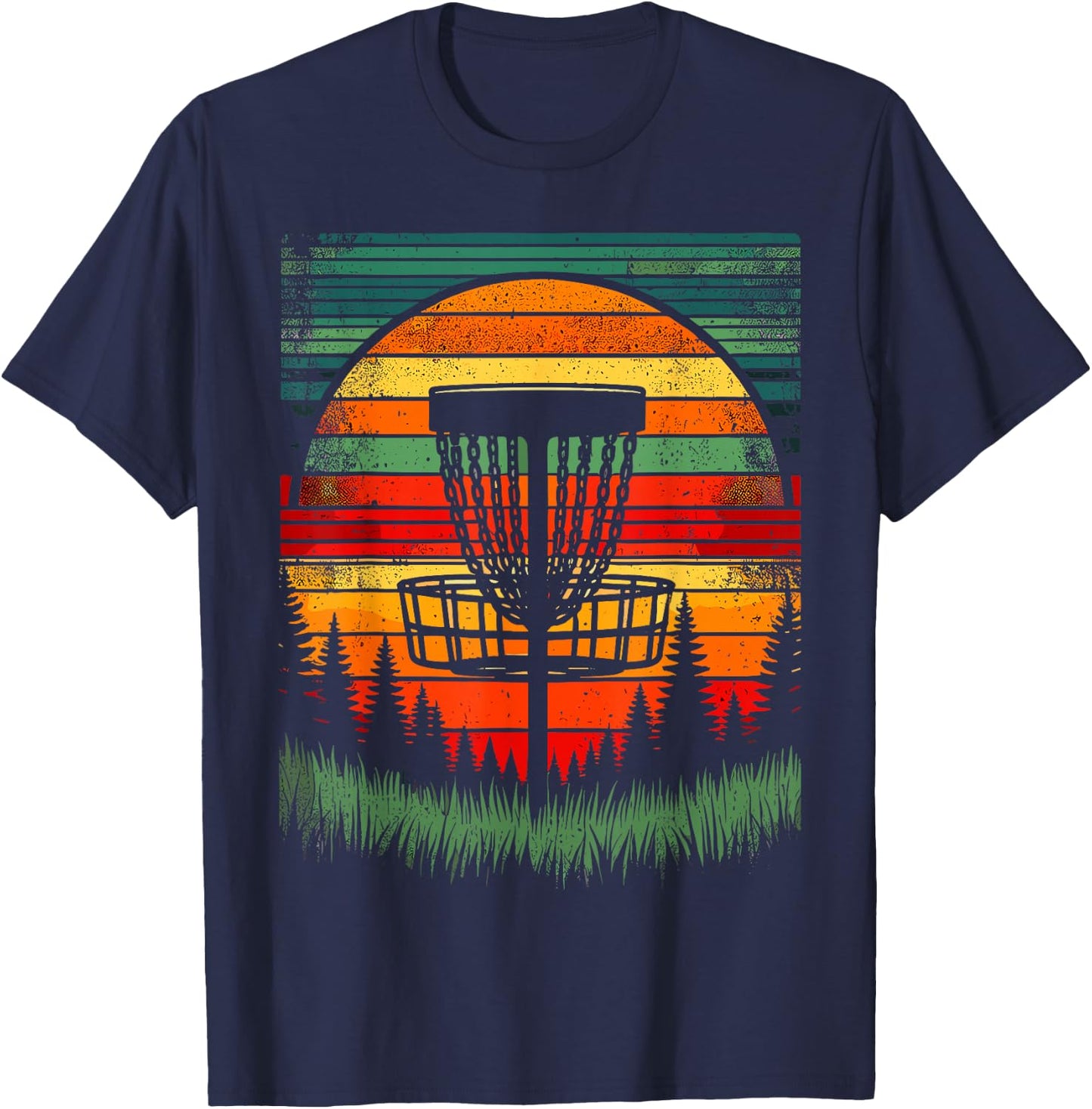 Disc Golfer Colorful Disc Golf T-Shirt - T-Shirt | Navy