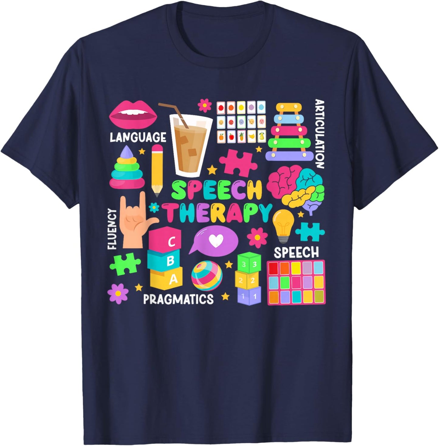Speech Therapy SLP Speech Language Pathologist T-Shirt - T-Shirt | Navy