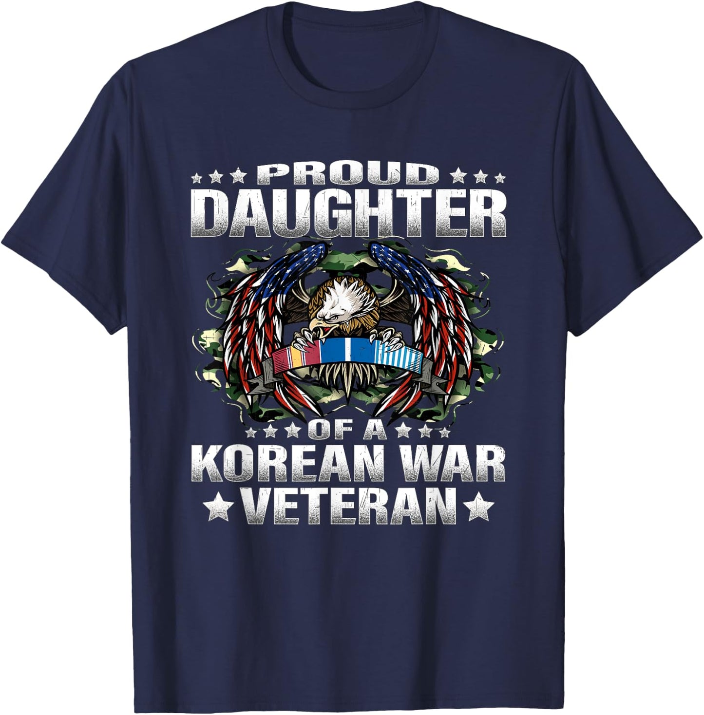 Proud Daughter Of A Korean War Veteran Military Vet's Child T-Shirt - T-Shirt | Navy
