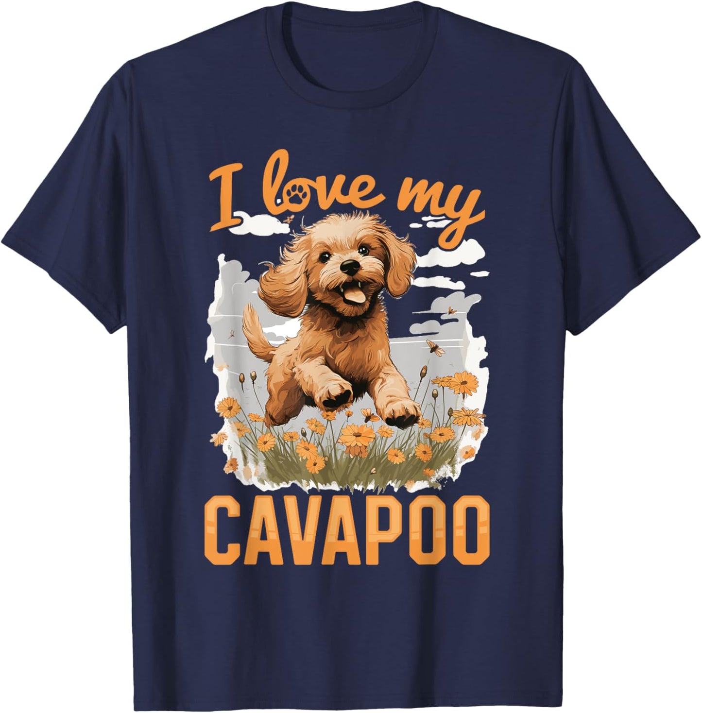 Cavapoo Dog Breed Pet I Love my Cavapoo Men Women Girls Kids T-Shirt - T-Shirt | Navy