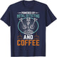 Powered By Metal Detecting And Coffee T-Shirt - T-Shirt | Navy
