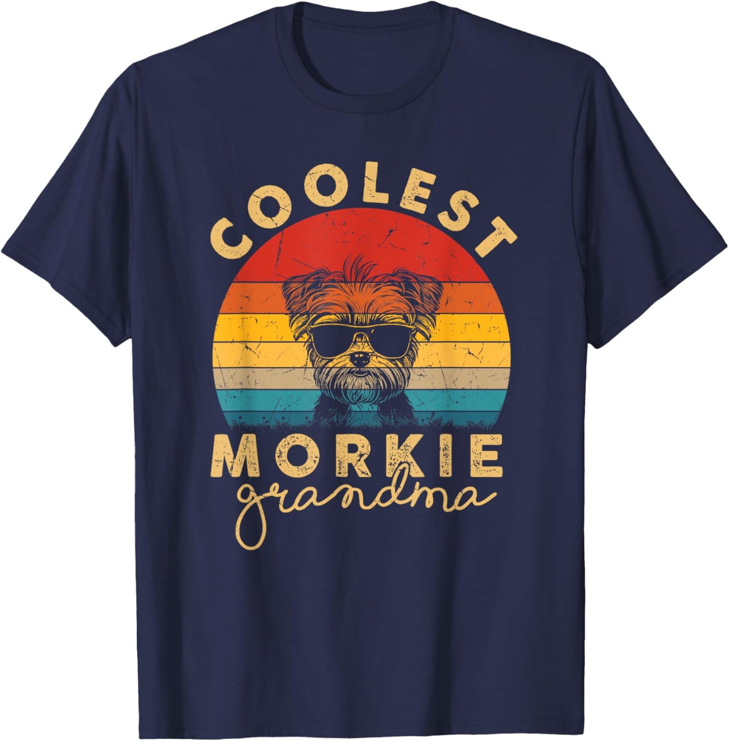 Morkie Coolest Grandma Gifts Funny Morkie Dog Mom T-Shirt - T-Shirt | Navy
