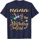 Nana of The Birthday Girl Grandma Unicorn T-Shirt - T-Shirt | Navy