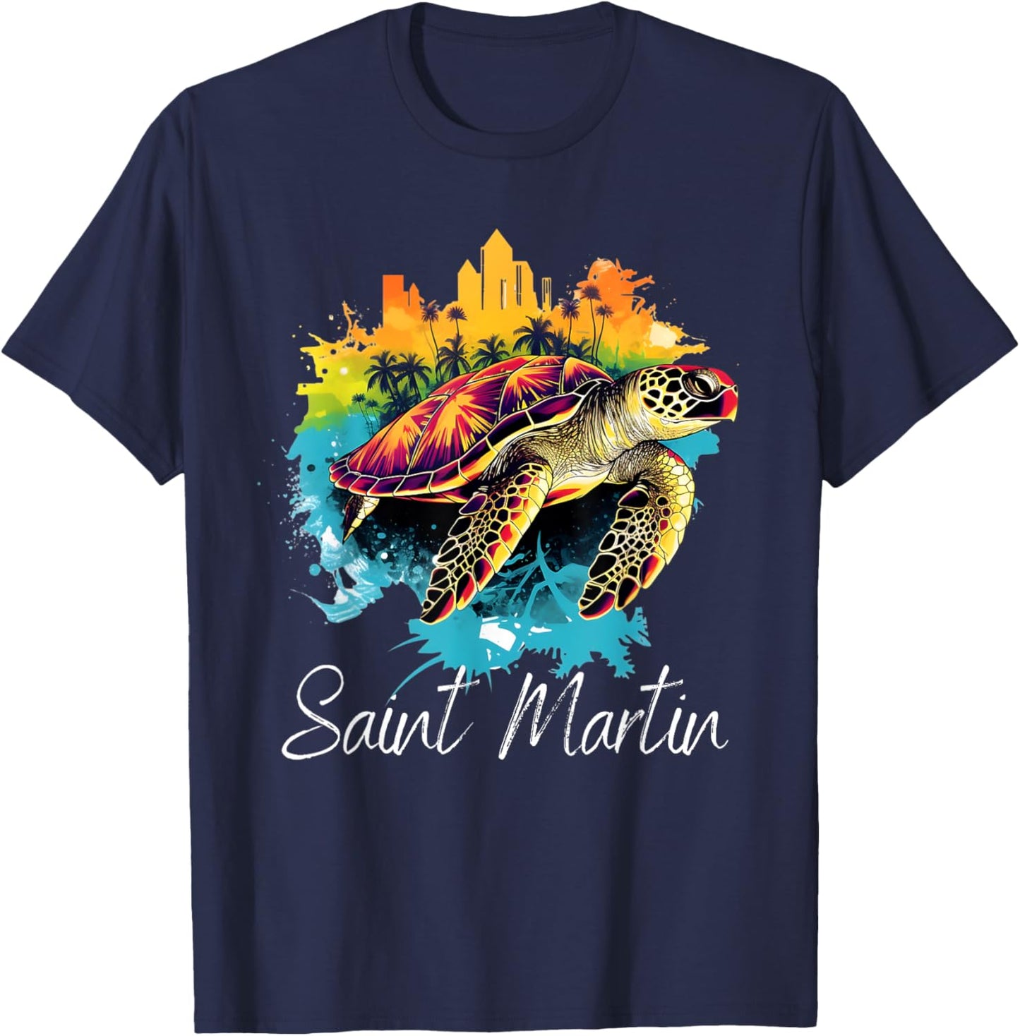 Saint Martin Island T-Shirt - T-Shirt | Navy