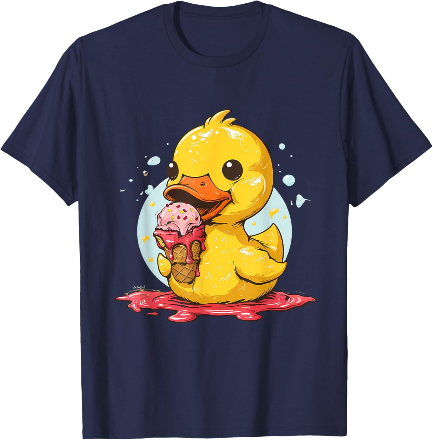 Rubber Duck Ice Cream Lover Ice Cream Party Rubber Duckie Women Kids T-Shirt - T-Shirt | Navy