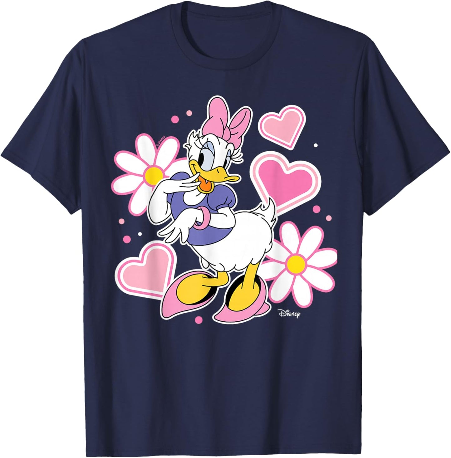Daisy Duck - Hearts and Flowers T-Shirt - T-Shirt | Navy