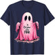 Pink Ghost Solidarity Fight Breast Cancer Halloween T-Shirt - T-Shirt | Navy