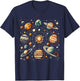 Solar System Planets Girls Astronomy Space T-Shirt - T-Shirt | Navy