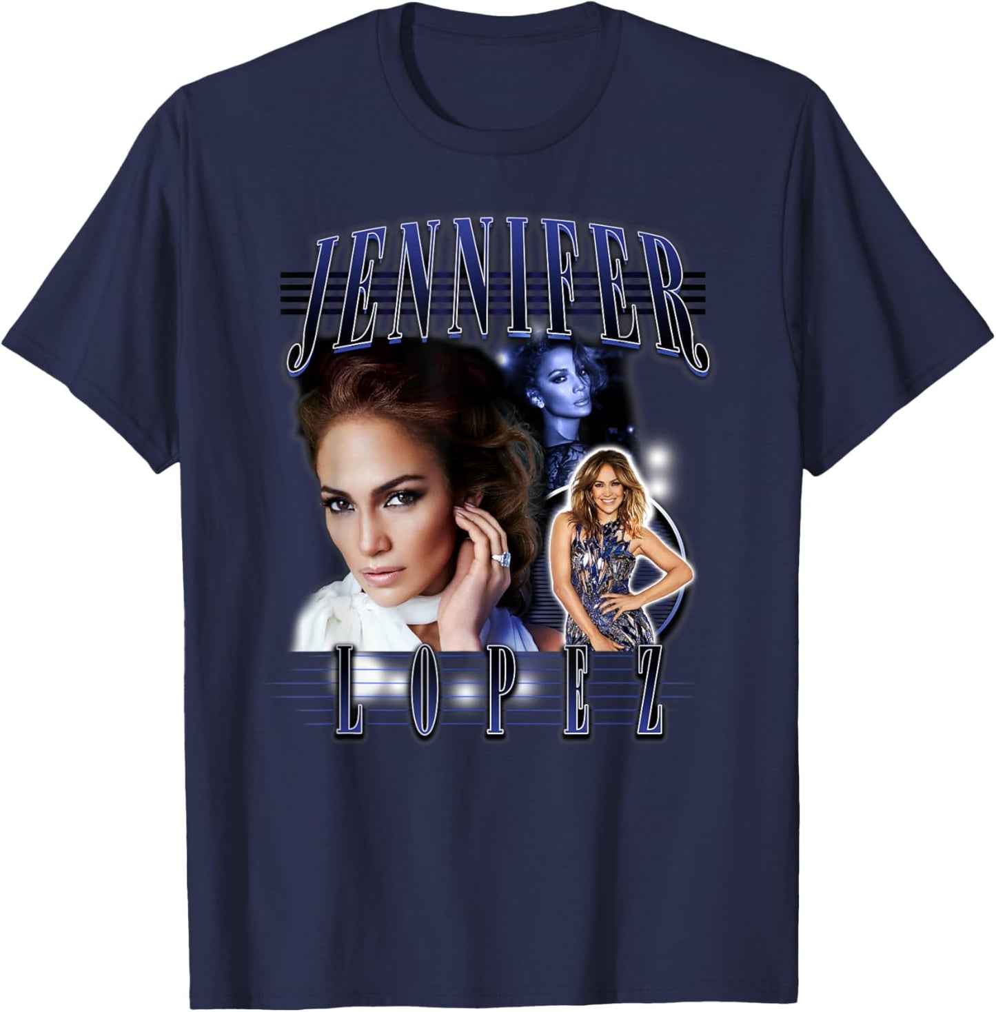 Jennifer Lopez Three Pose Collage T-Shirt - T-Shirt | Navy