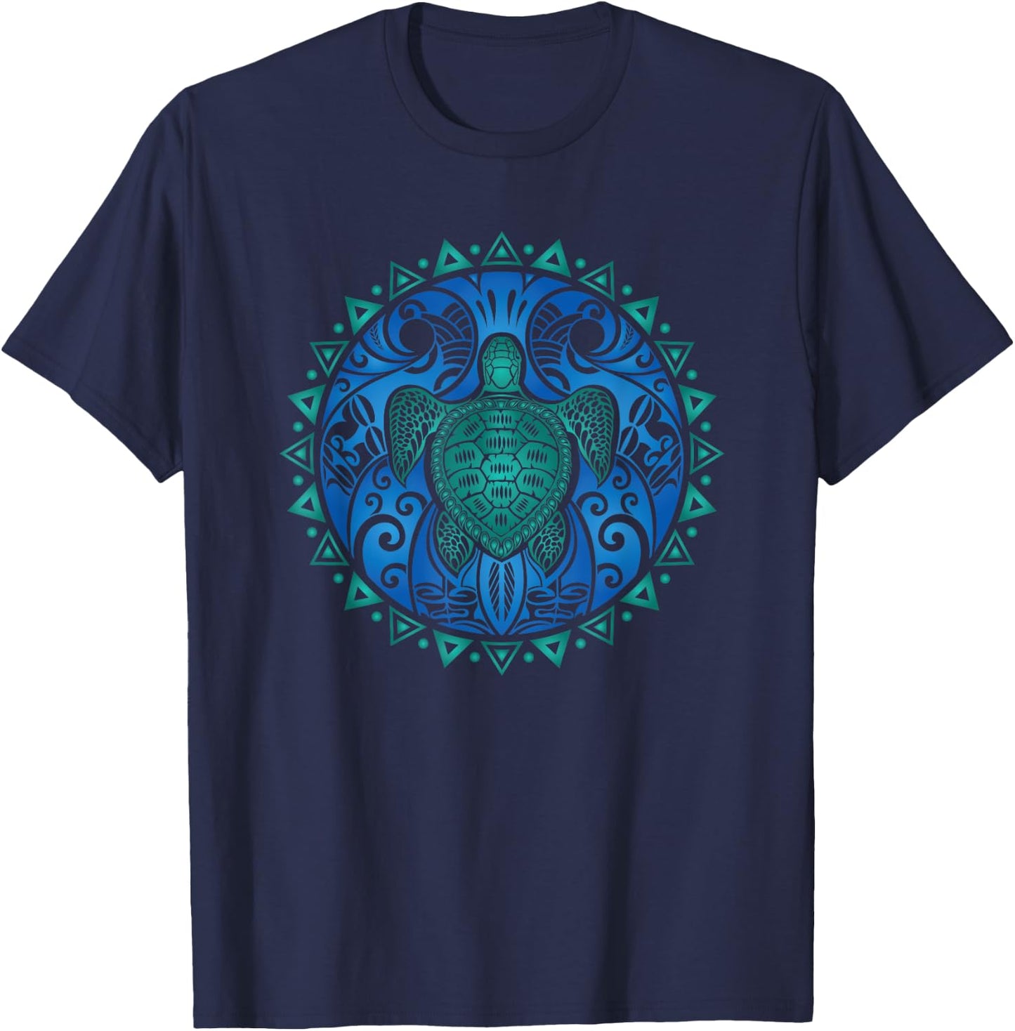 Sea Turtle Tribal Hawaiian Hawaii Turtles Lover Gift T-Shirt - T-Shirt | Navy