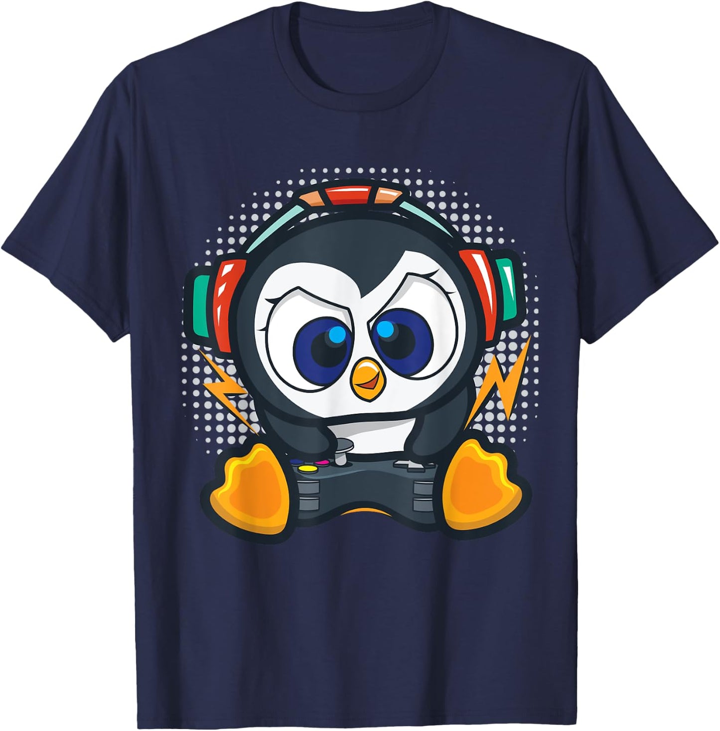 Penguin Gaming Shirt Boys Kids Gamer Gift Penguin Lover T-Shirt - T-Shirt | Navy