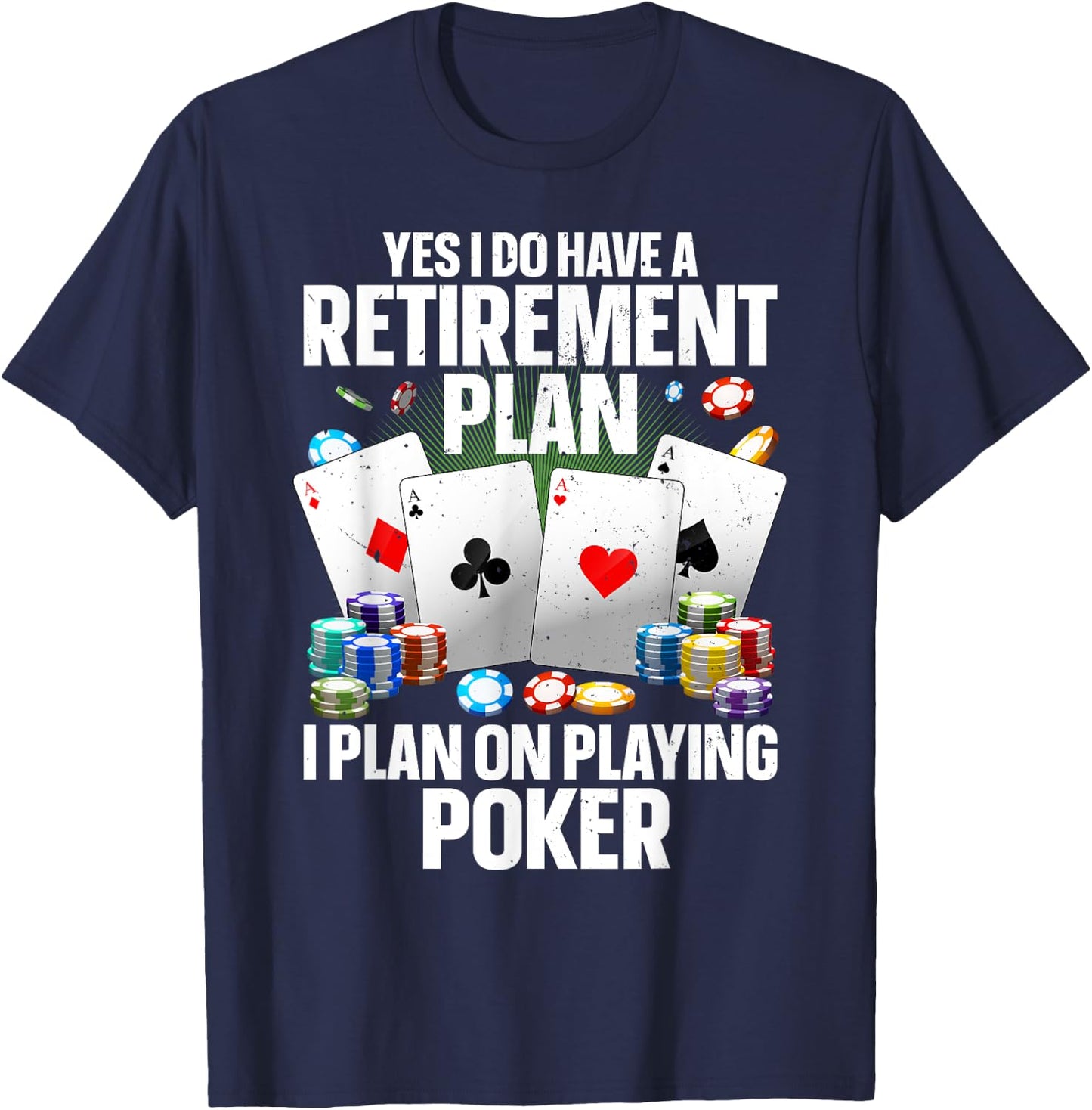Funny Poker Design Women Poker Player Poker Lover T-Shirt - T-Shirt | Navy