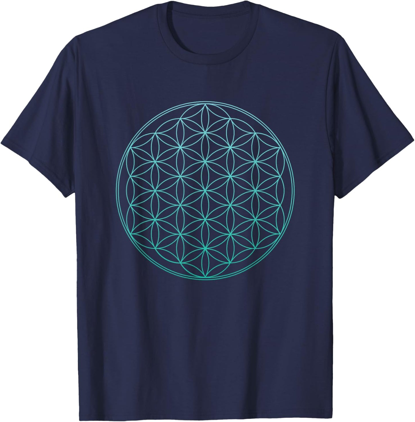 Flower of Life Sacred Geometry T-Shirt - T-Shirt | Navy