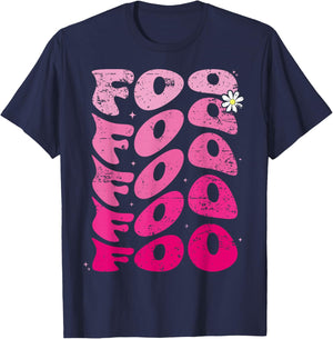 Foo First Name I Love Foo Girl Groovy 80's Vintage T-Shirt - T-Shirt | Navy