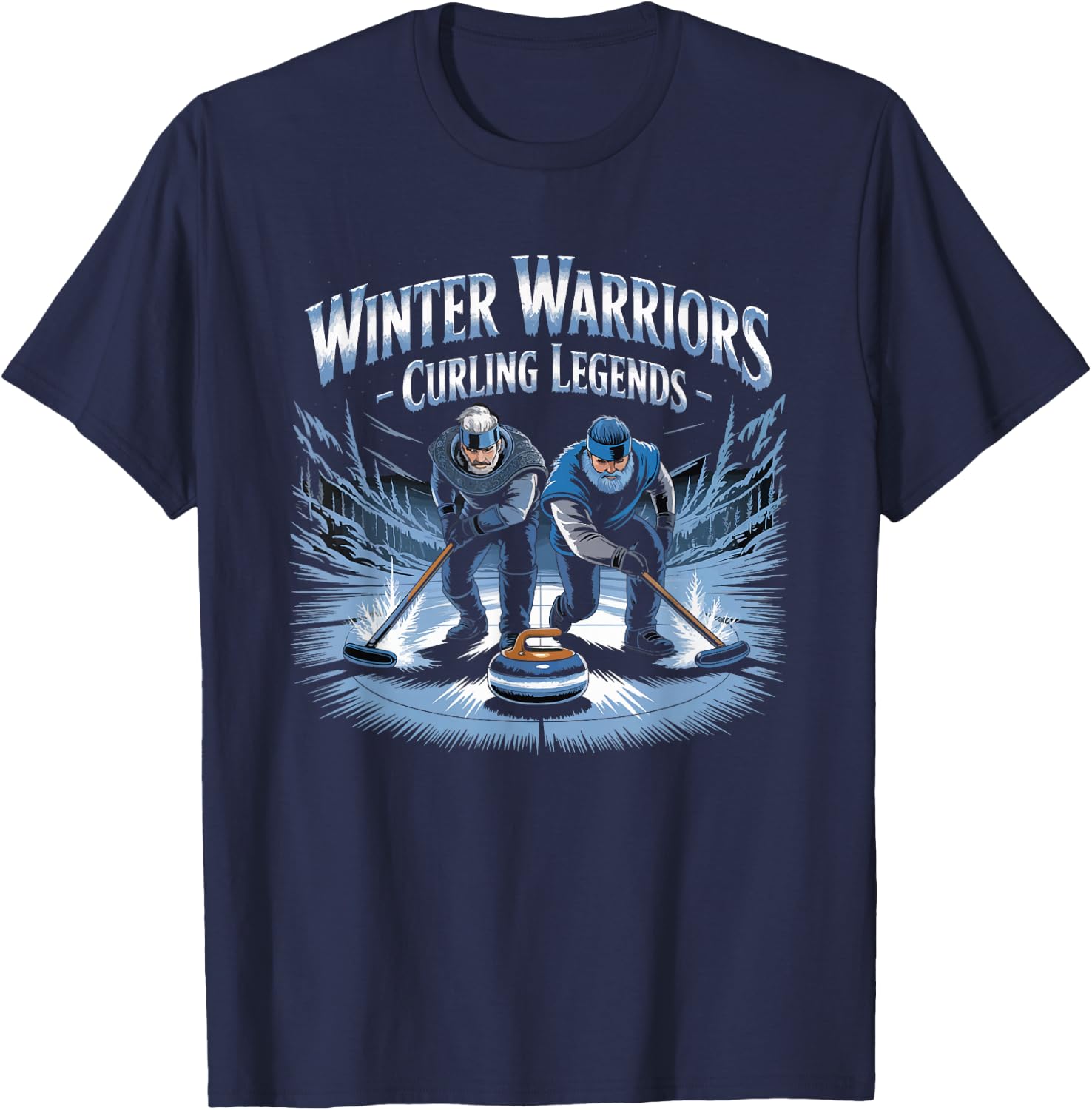 Curling Player Curling Team Warrior Curling T-Shirt - T-Shirt | Navy