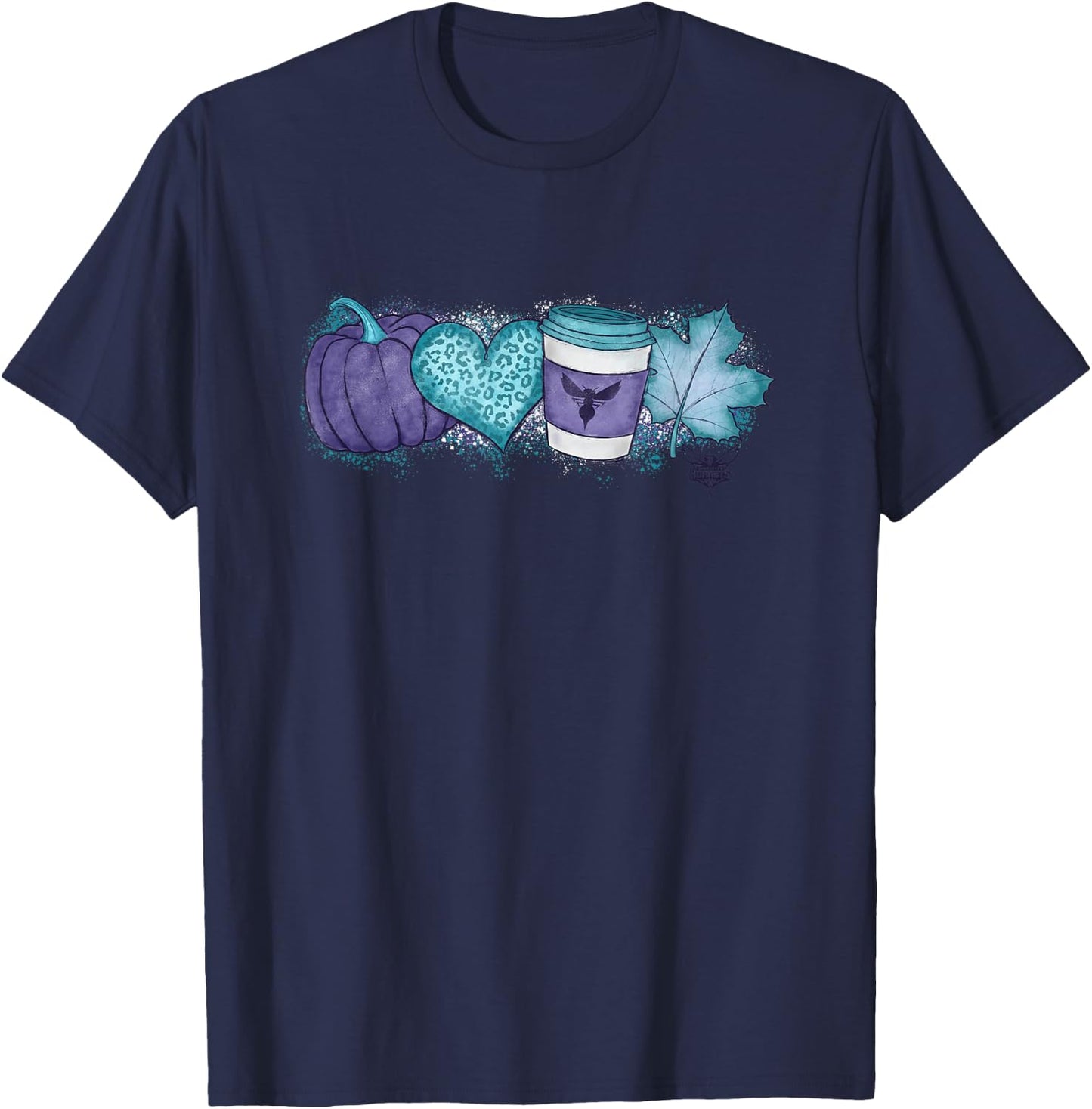 NBA Charlotte Hornets Cozy Fall Painted Banner T-Shirt - T-Shirt | Navy